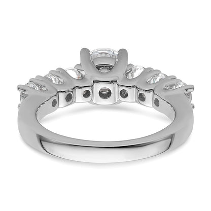 Verlobungsring aus 14K Weißgold mit simulierten Diamanten