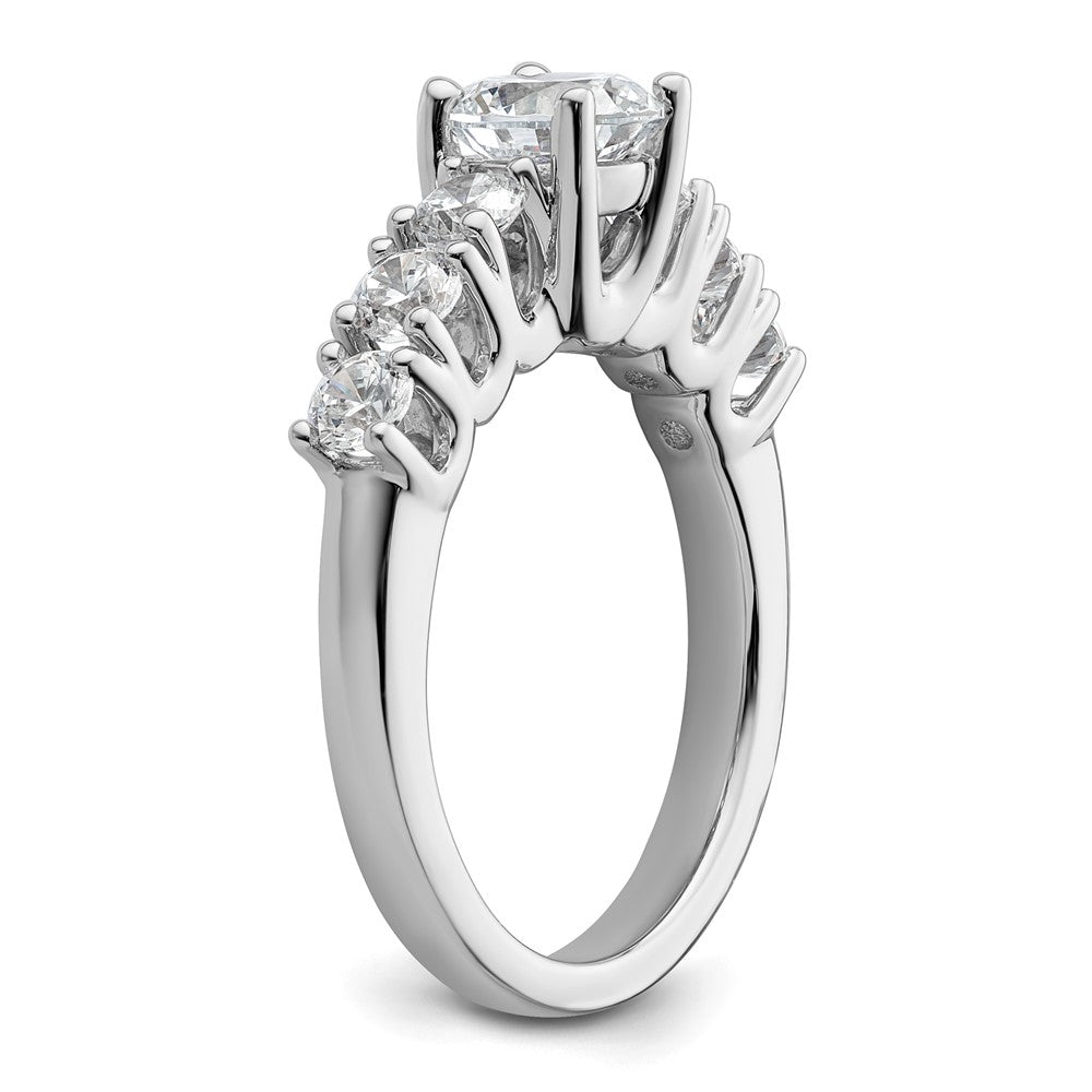Verlobungsring aus 14K Weißgold mit simulierten Diamanten