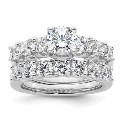 Verlobungsring aus 14K Weißgold mit simulierten Diamanten