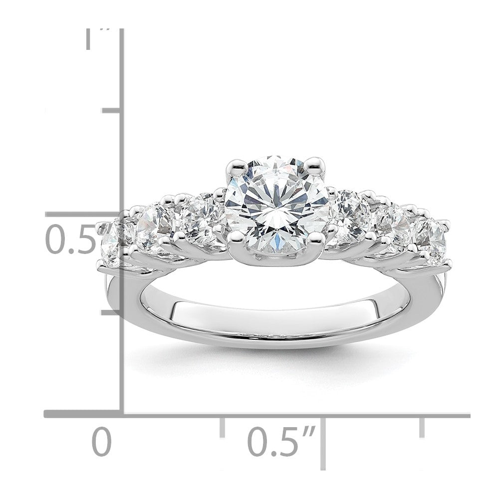 Verlobungsring aus 14K Weißgold mit simulierten Diamanten