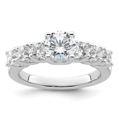 Verlobungsring aus 14K Weißgold mit simulierten Diamanten