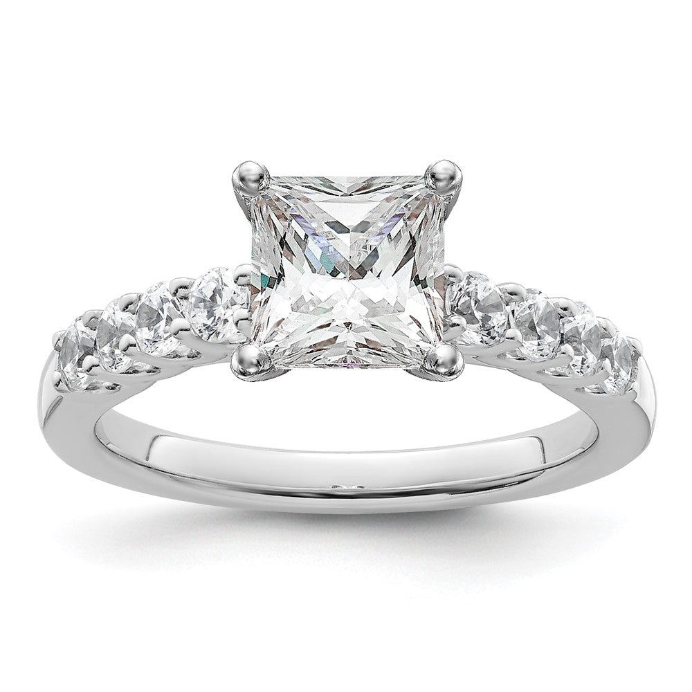 14K Weißgold Verlobungsring mit 0,5 ct. im Peg-Set gefassten, im Labor gezüchteten Diamanten VS/SI+ G+