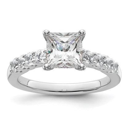 14K Weißgold Verlobungsring mit 0,5 ct. im Peg-Set gefassten, im Labor gezüchteten Diamanten VS/SI+ G+