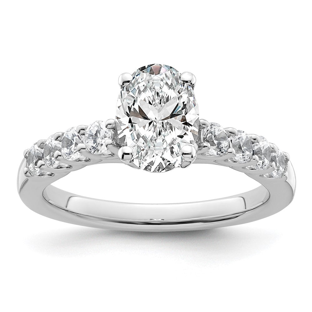 14K Weißgold Verlobungsring mit 0,5 ct. im Peg-Set gefassten, im Labor gezüchteten Diamanten VS/SI+ G+