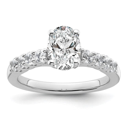 14K Weißgold Verlobungsring mit 0,5 ct. im Peg-Set gefassten, im Labor gezüchteten Diamanten VS/SI+ G+