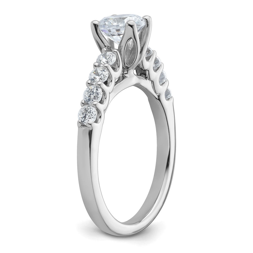 14K Weißgold Verlobungsring mit 0,5 ct. im Peg-Set gefassten, im Labor gezüchteten Diamanten VS/SI+ G+
