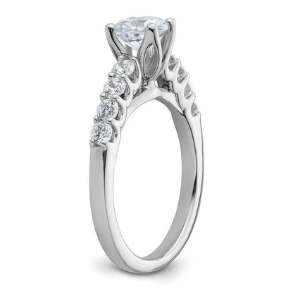 14K Weißgold Verlobungsring mit 0,5 ct. im Peg-Set gefassten, im Labor gezüchteten Diamanten VS/SI+ G+