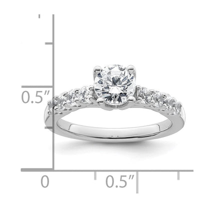 14K Weißgold Verlobungsring mit 0,5 ct. im Peg-Set gefassten, im Labor gezüchteten Diamanten VS/SI+ G+