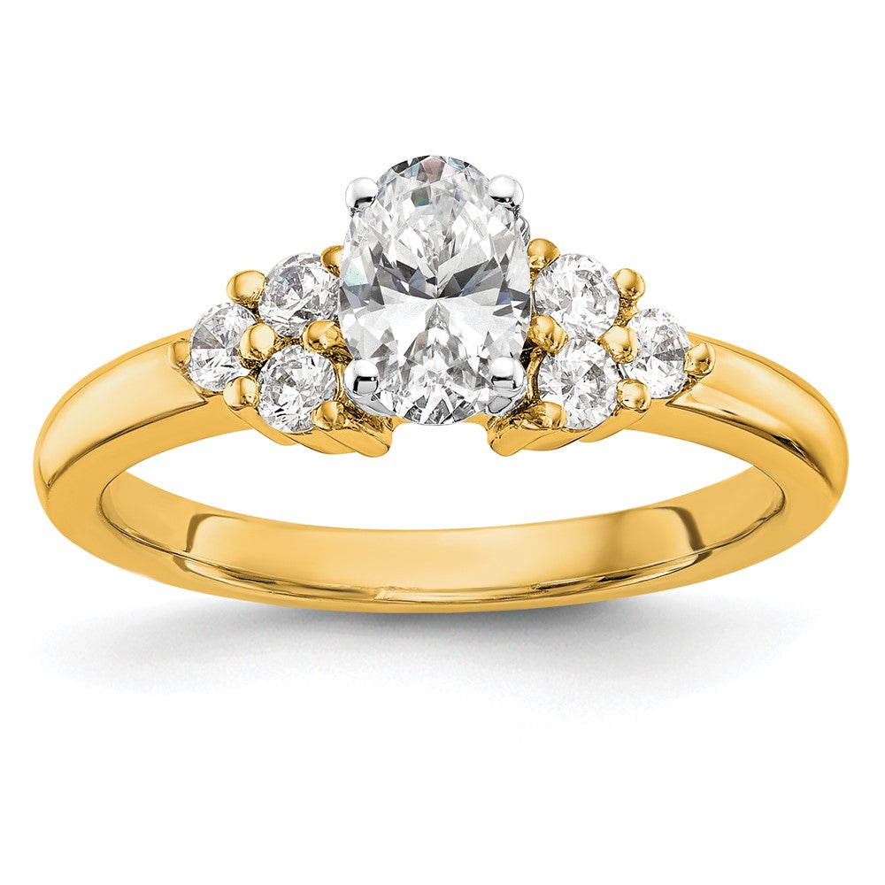 14K Gelbgold Verlobungsring mit Laborgezüchteten Diamanten VS/SI FGH, Zargenfassung, Semi-Mount