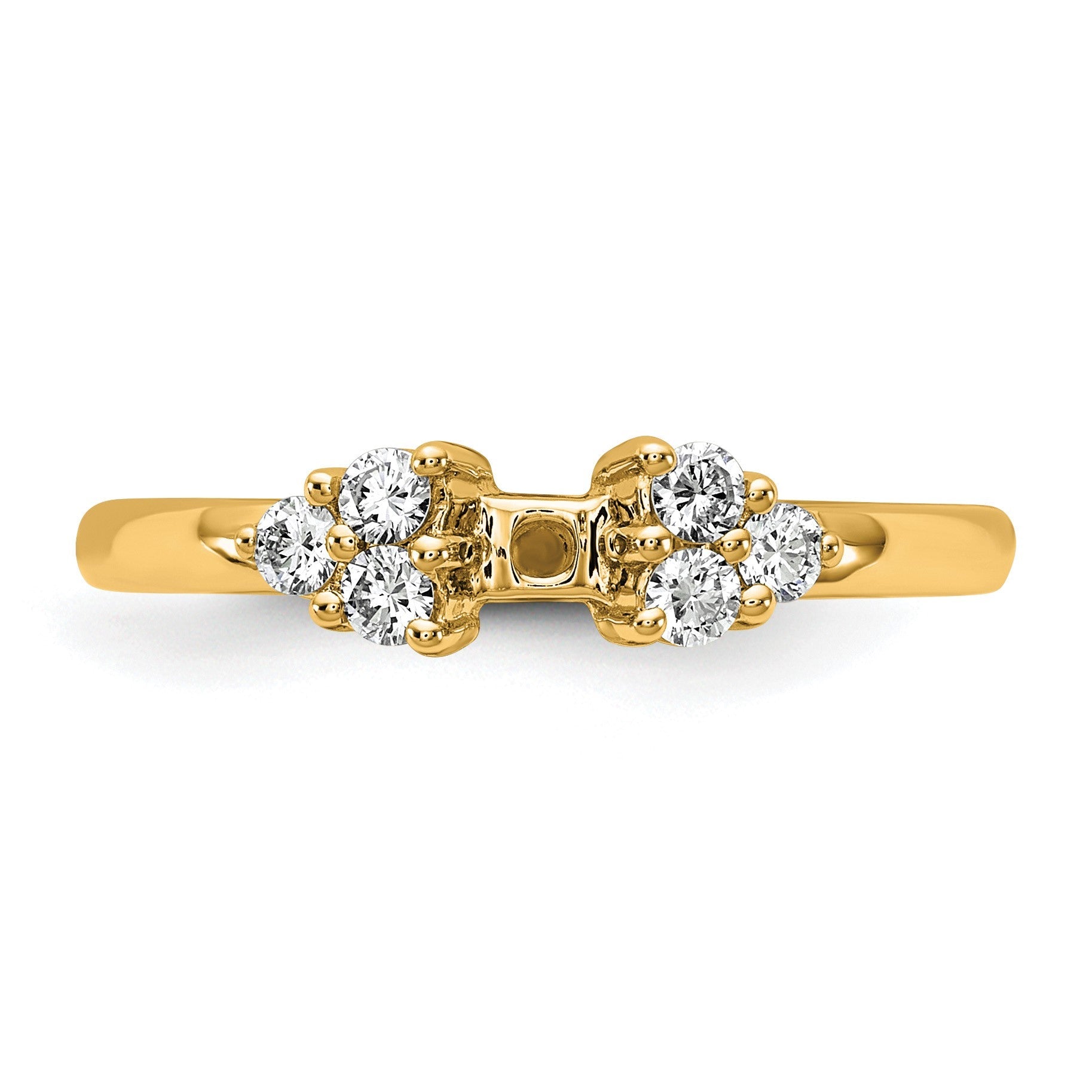 14K Gelbgold Verlobungsring mit Laborgezüchteten Diamanten VS/SI FGH, Zargenfassung, Semi-Mount