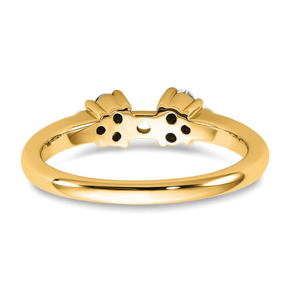 14K Gelbgold Verlobungsring mit Laborgezüchteten Diamanten VS/SI FGH, Zargenfassung, Semi-Mount