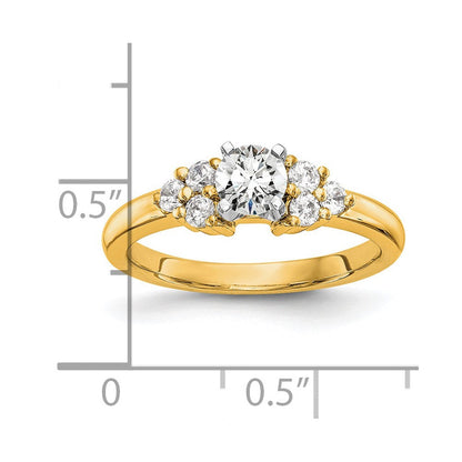 14K Gelbgold Verlobungsring mit Laborgezüchteten Diamanten VS/SI FGH, Zargenfassung, Semi-Mount