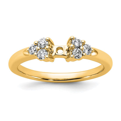 14K Gelbgold Verlobungsring mit Laborgezüchteten Diamanten VS/SI FGH, Zargenfassung, Semi-Mount
