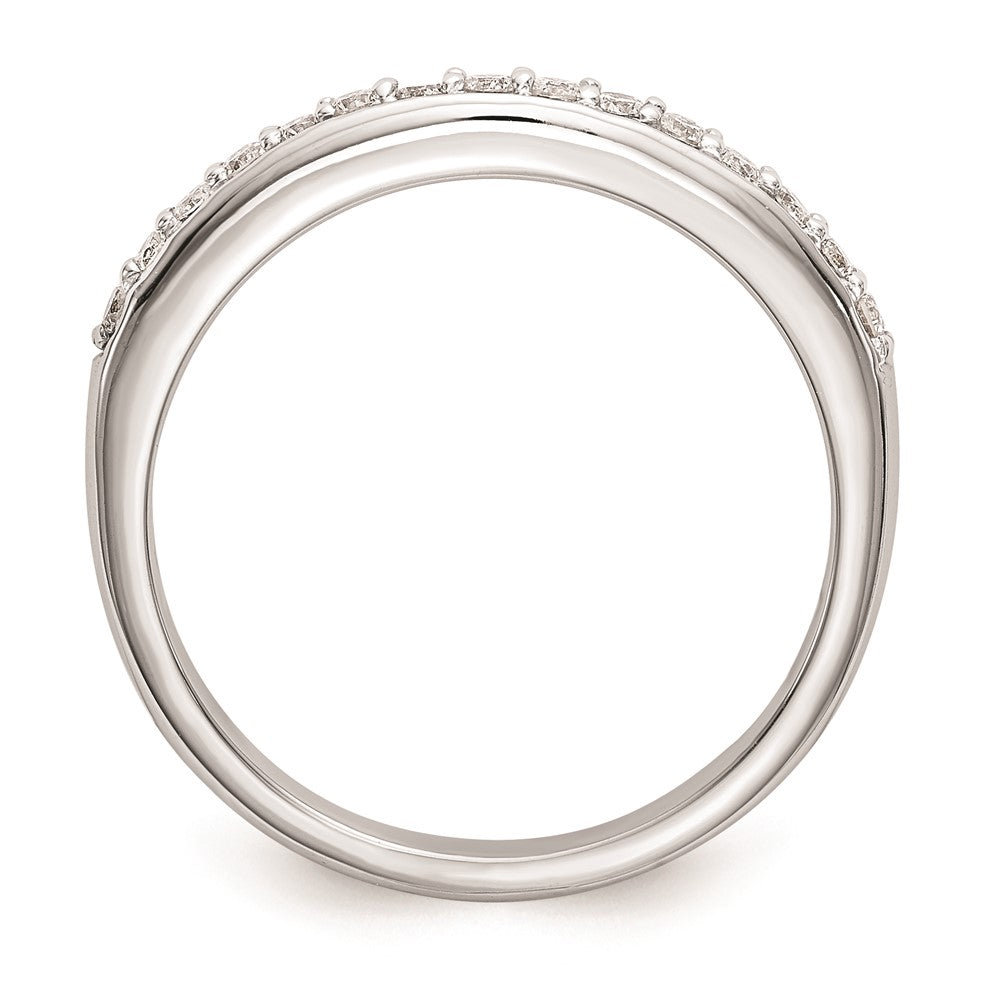 14K Weißgold Ehering mit echten Diamanten