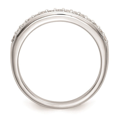 14K Weißgold Ehering mit echten Diamanten