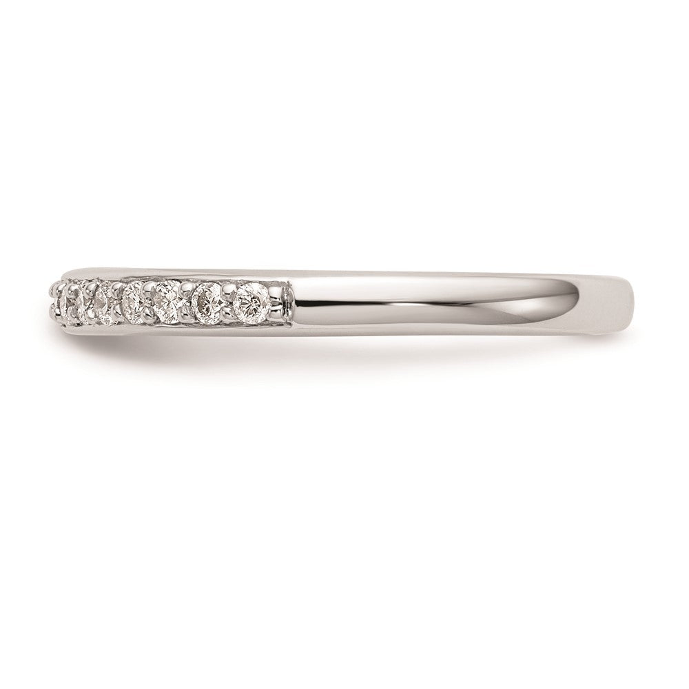 14K Weißgold Ehering mit echten Diamanten