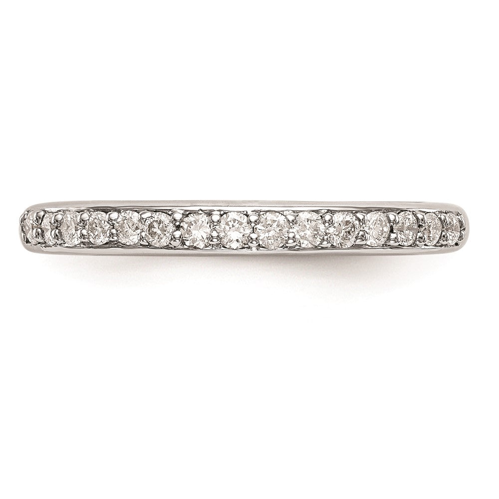 14K Weißgold Ehering mit echten Diamanten