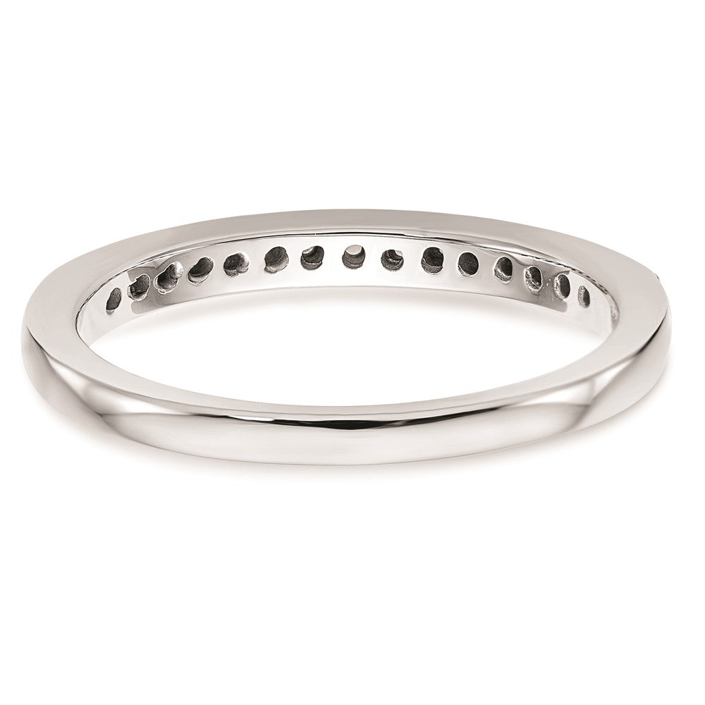 14K Weißgold Ehering mit echten Diamanten