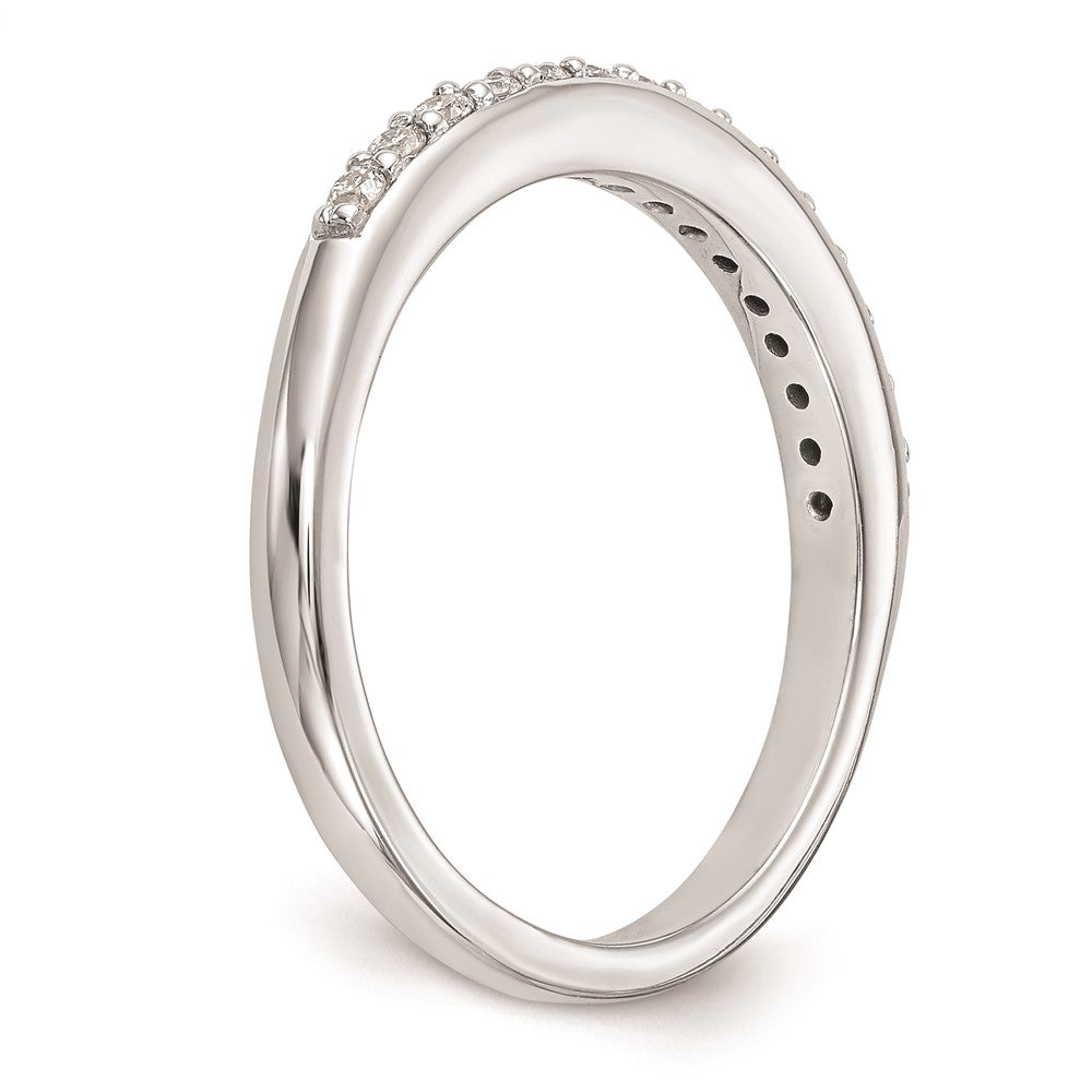 14K Weißgold Ehering mit echten Diamanten