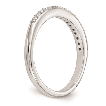 14K Weißgold Ehering mit echten Diamanten