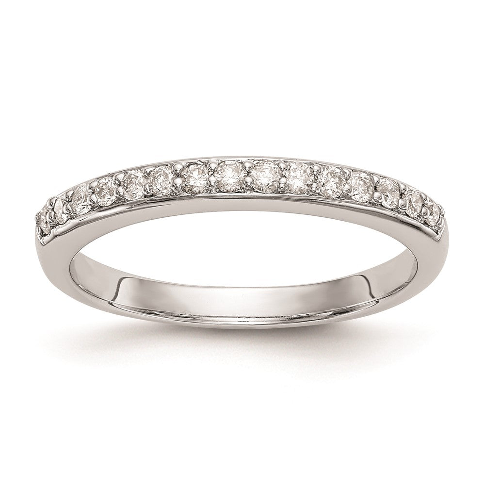 14K Weißgold Ehering mit echten Diamanten