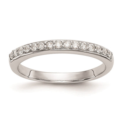 14K Weißgold Ehering mit echten Diamanten