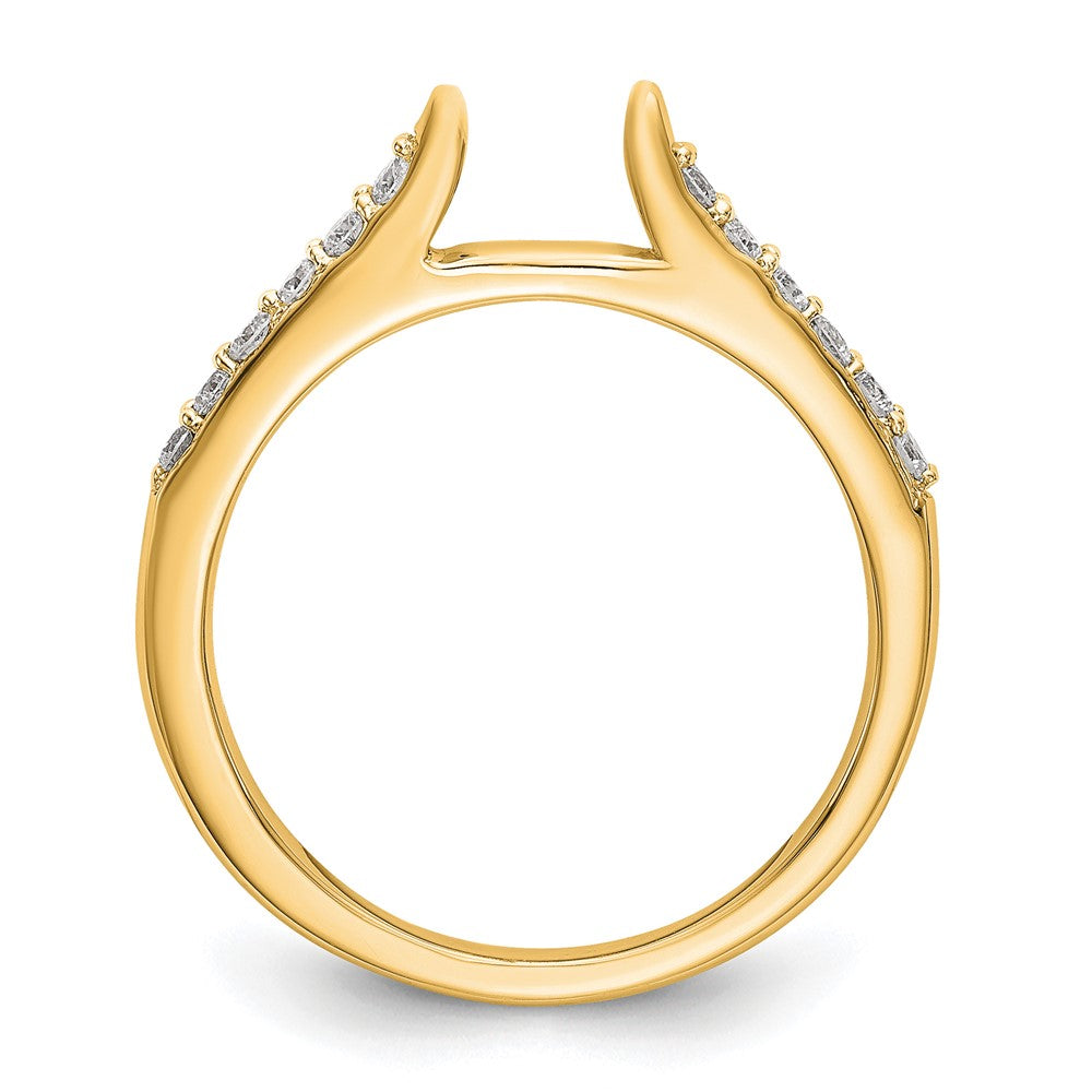14K Gelbgold Bicolor Verlobungsring mit 0,25 ct. Labor gezüchteten Diamanten VS/SI+ G+, Semi-Mount, Krappenfassung