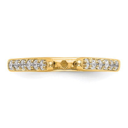 14K Gelbgold Bicolor Verlobungsring mit 0,25 ct. Labor gezüchteten Diamanten VS/SI+ G+, Semi-Mount, Krappenfassung