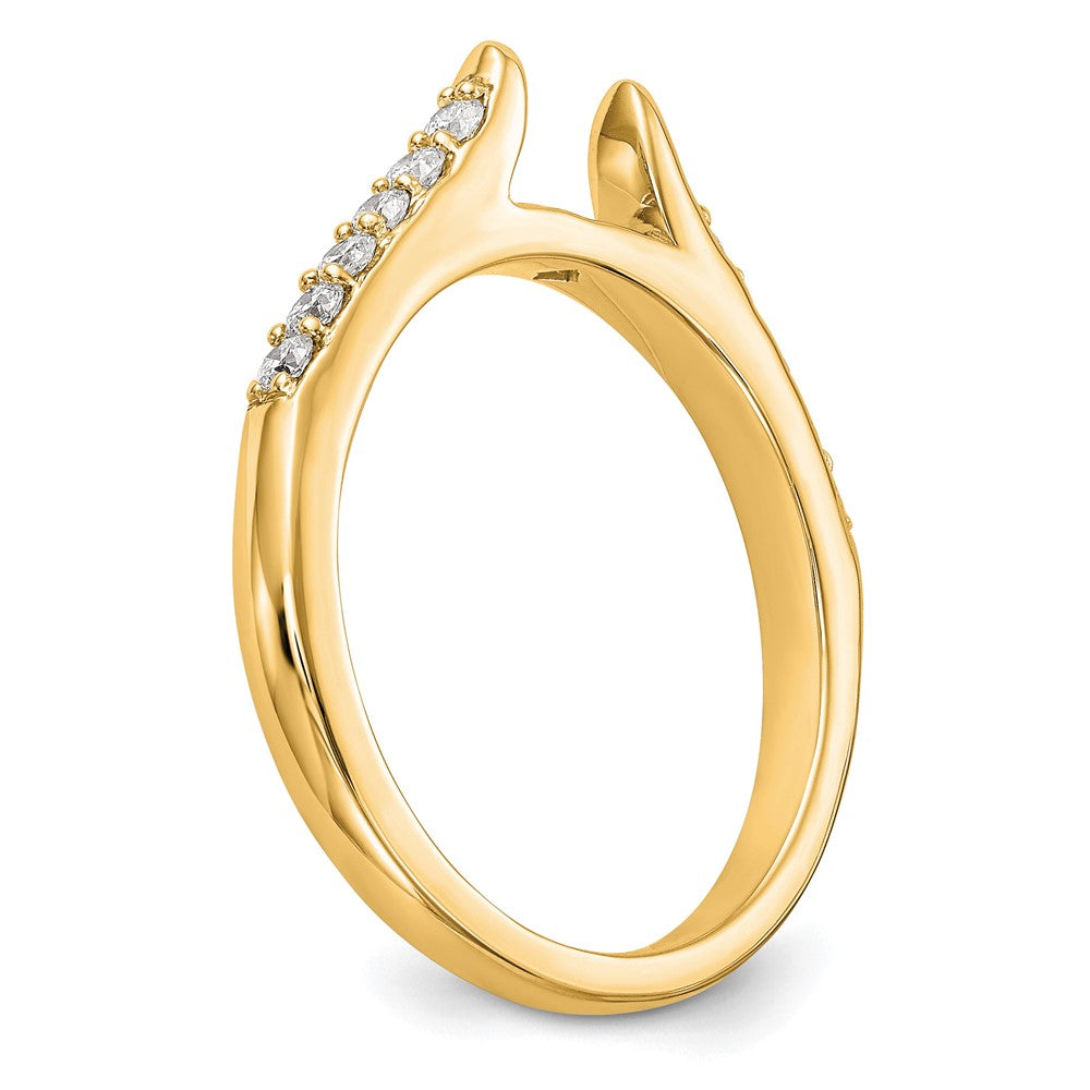 14K Gelbgold Bicolor Verlobungsring mit 0,25 ct. Labor gezüchteten Diamanten VS/SI+ G+, Semi-Mount, Krappenfassung