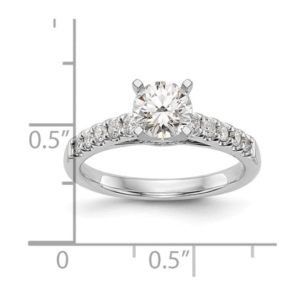 14K Weißgold Verlobungsring mit 0,33 ct. im Peg-Set gefasstem, im Labor gezüchtetem Diamanten VS/SI+ G+