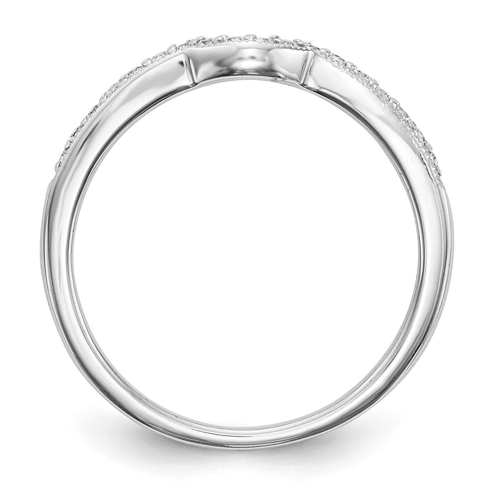 14K Weißgold Verlobungsring mit natürlichen Diamanten 0,144 ct