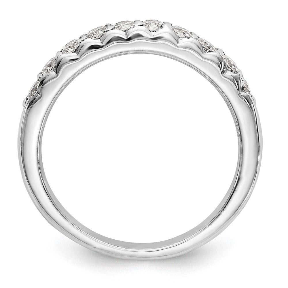 14K Weißgold Ehering mit echten Diamanten