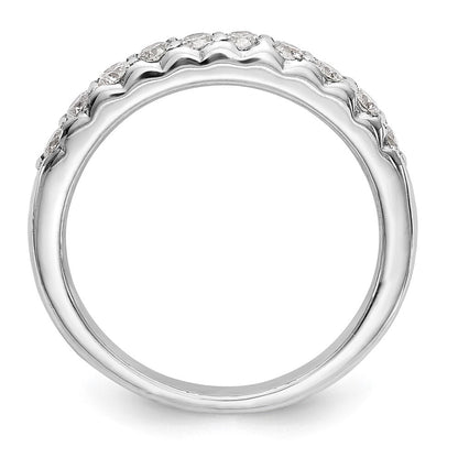 14K Weißgold Ehering mit echten Diamanten