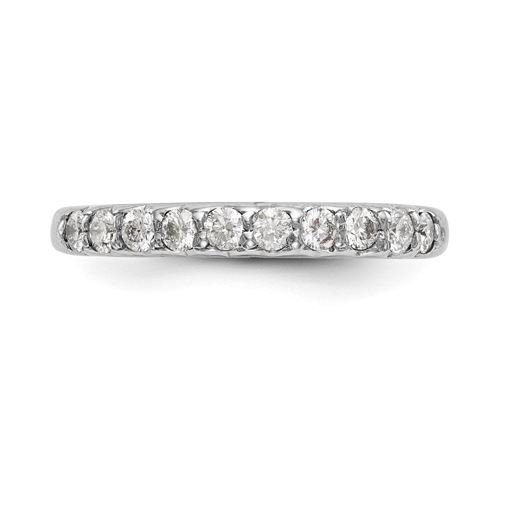 14K Weißgold Ehering mit echten Diamanten