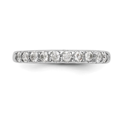 14K Weißgold Ehering mit echten Diamanten