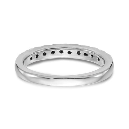 14K Weißgold Ehering mit echten Diamanten
