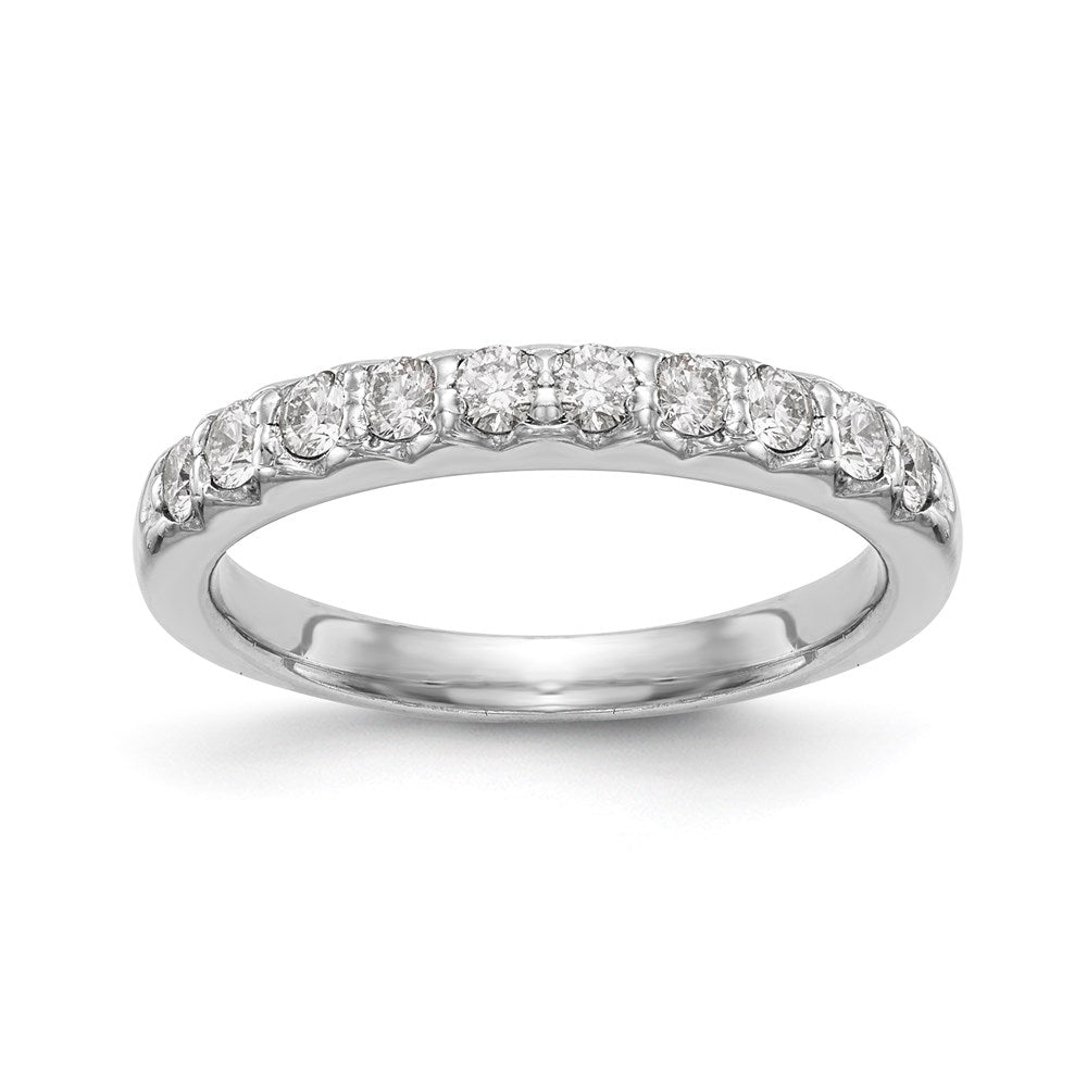 14K Weißgold Ehering mit echten Diamanten