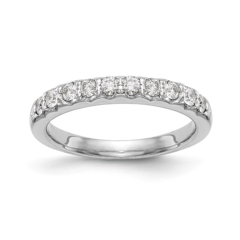14K Weißgold Ehering mit echten Diamanten