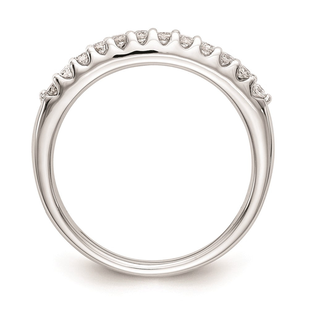 14K Weißgold Ehering mit echten Diamanten