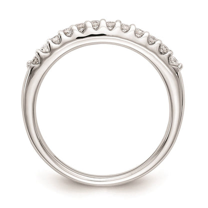 14K Weißgold Ehering mit echten Diamanten
