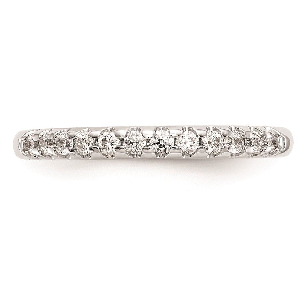 14K Weißgold Ehering mit echten Diamanten