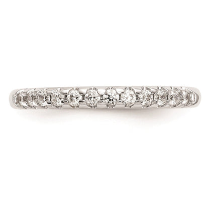 14K Weißgold Ehering mit echten Diamanten