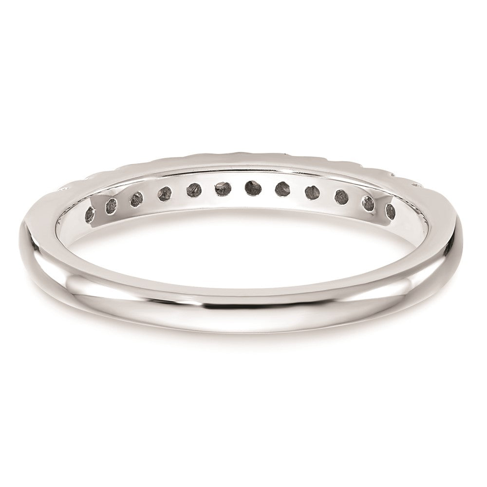 14K Weißgold Ehering mit echten Diamanten