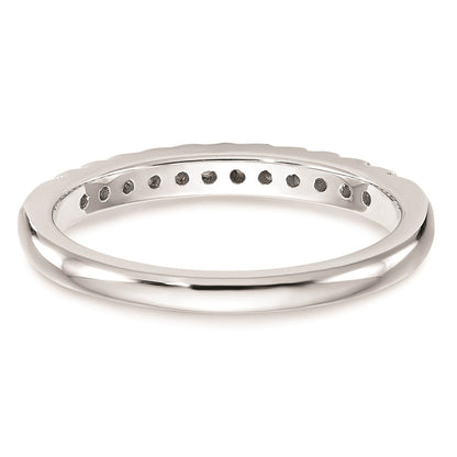 14K Weißgold Ehering mit echten Diamanten