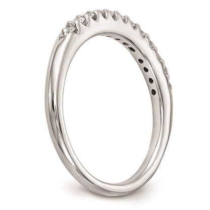14K Weißgold Ehering mit echten Diamanten