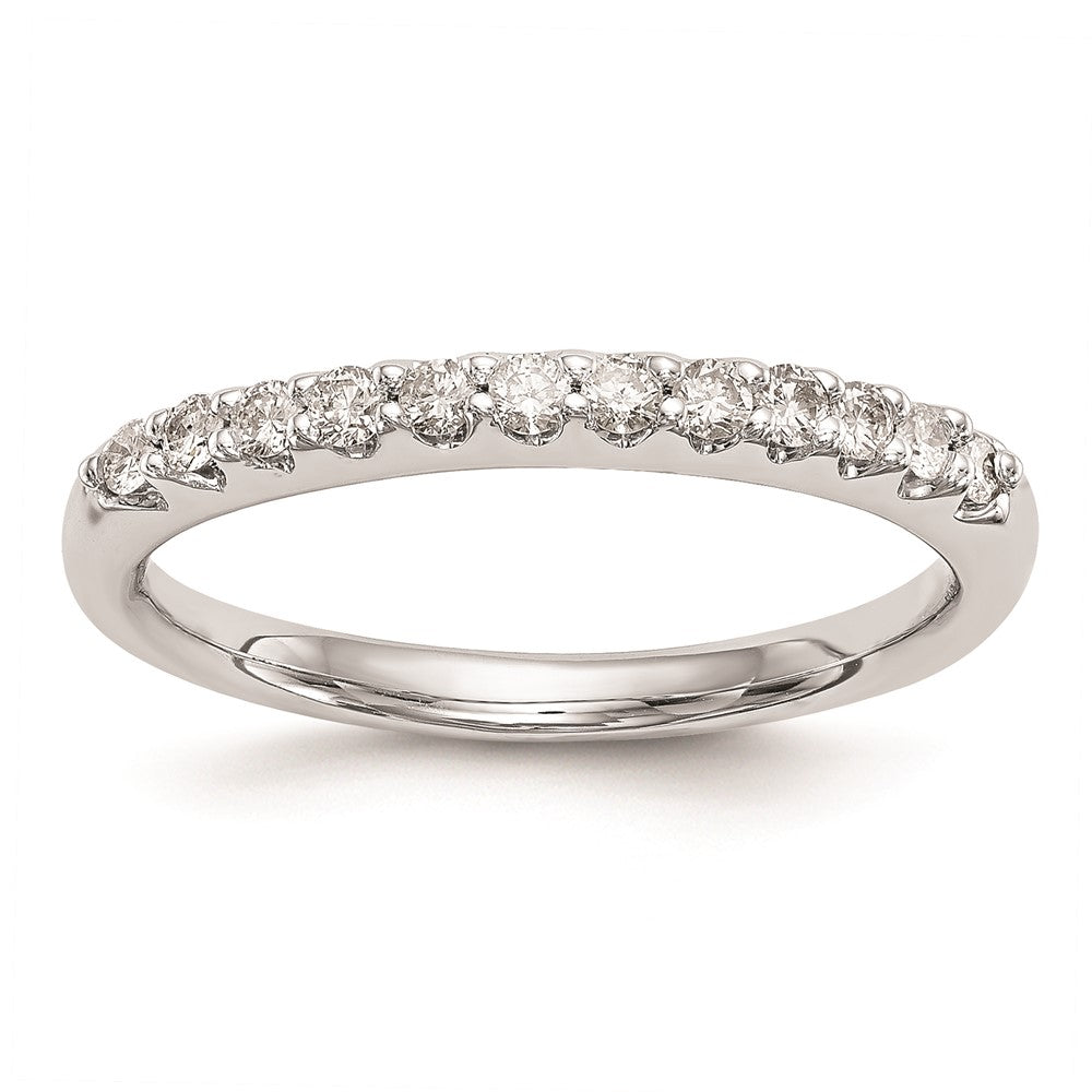 14K Weißgold Ehering mit echten Diamanten