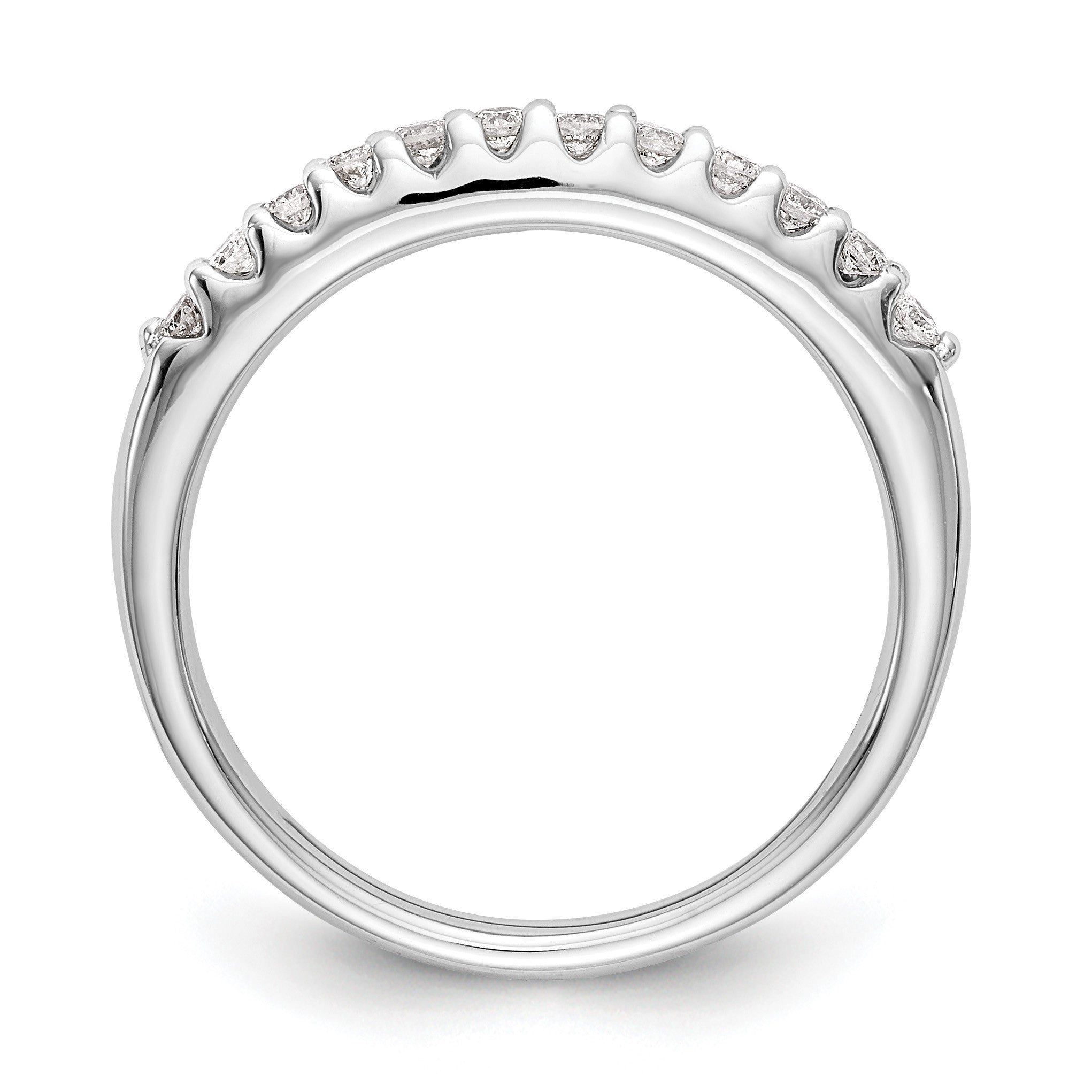 14K Weißgold Ehering mit echten Diamanten