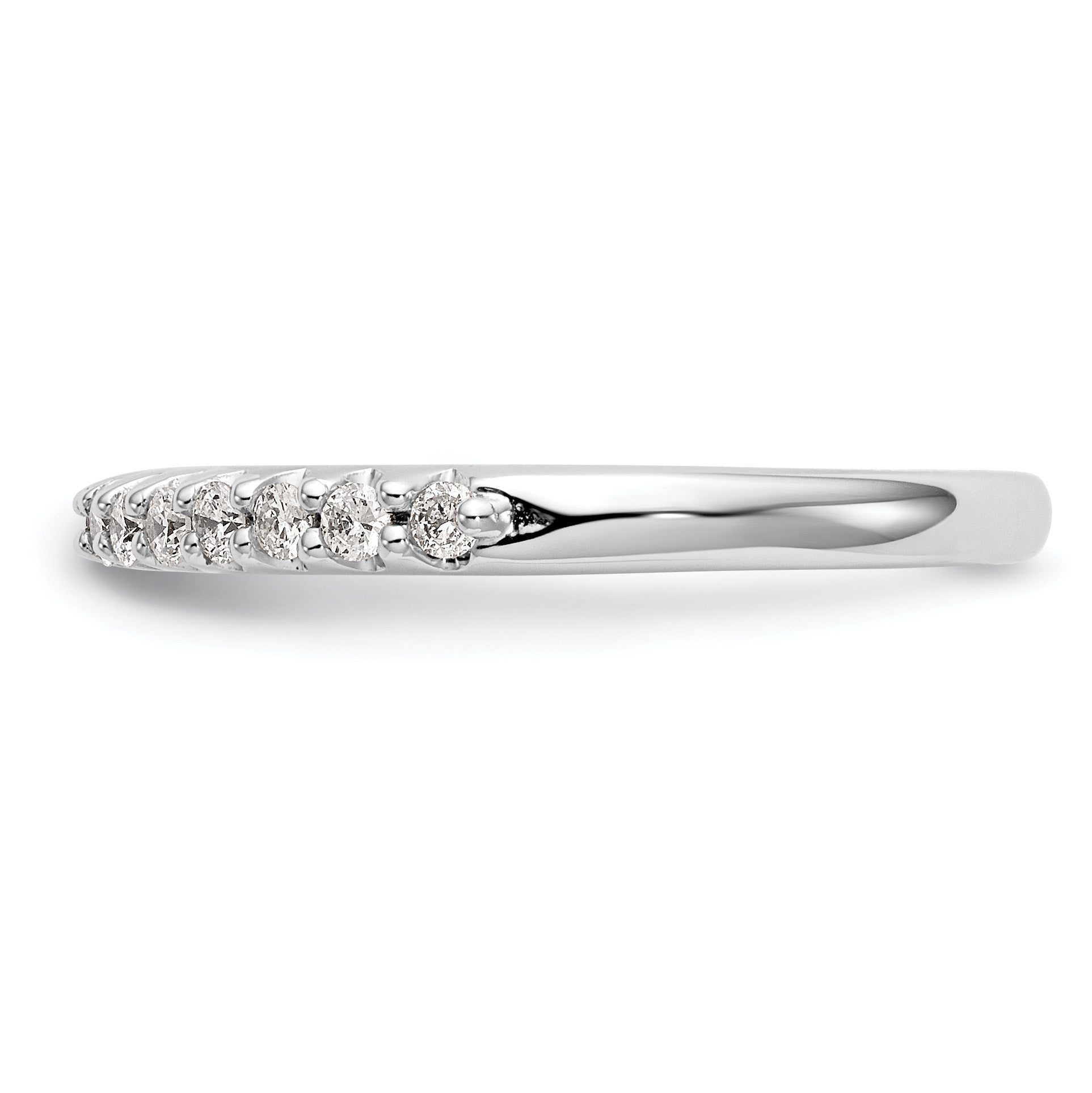 14K Weißgold Ehering mit echten Diamanten