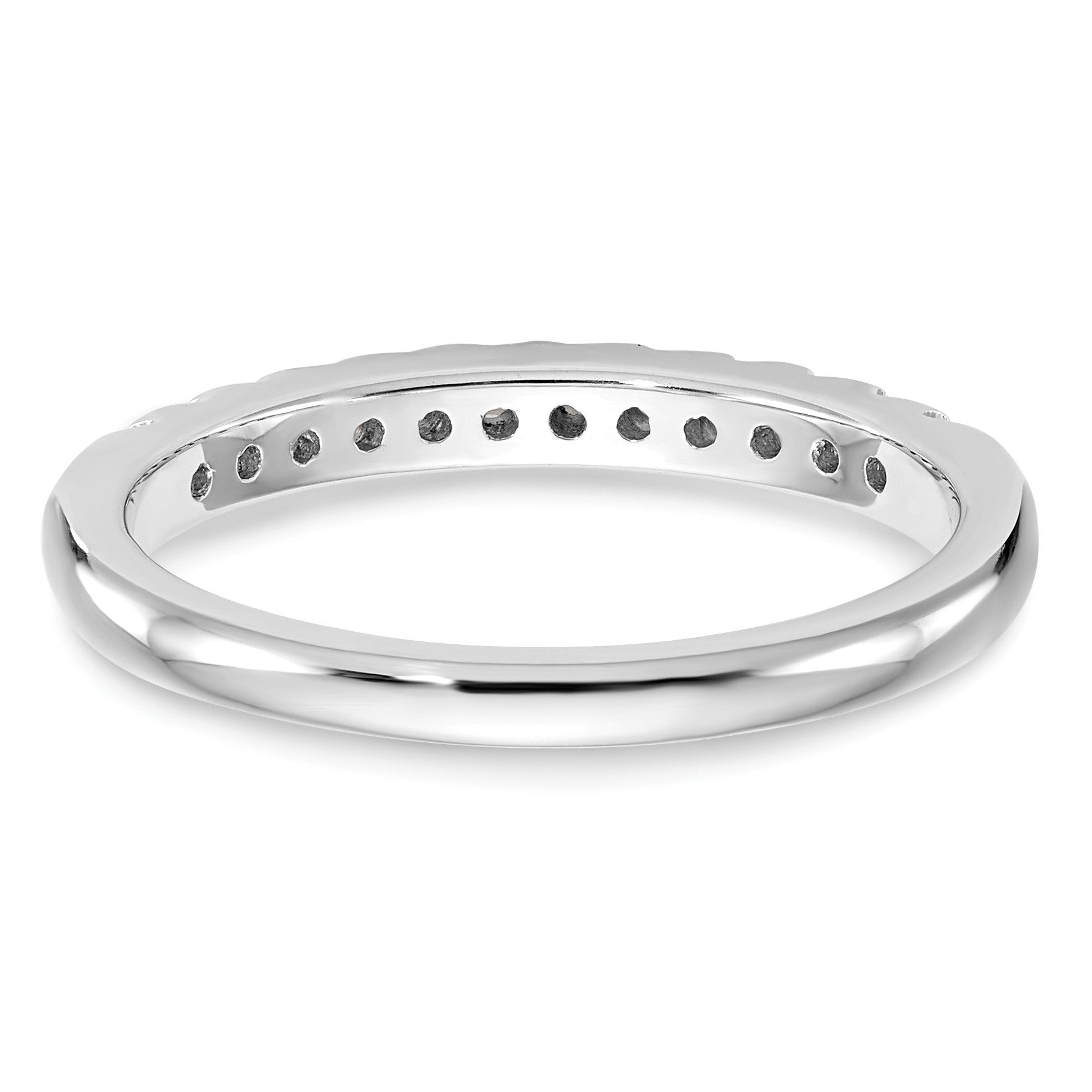 14K Weißgold Ehering mit echten Diamanten