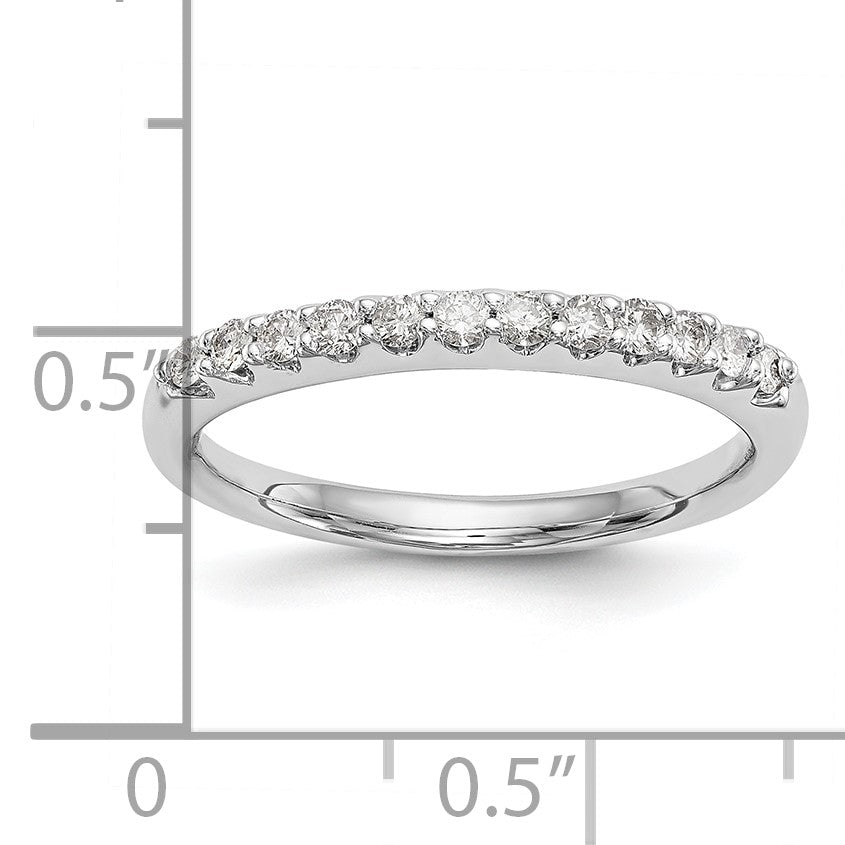 14K Weißgold Ehering mit echten Diamanten